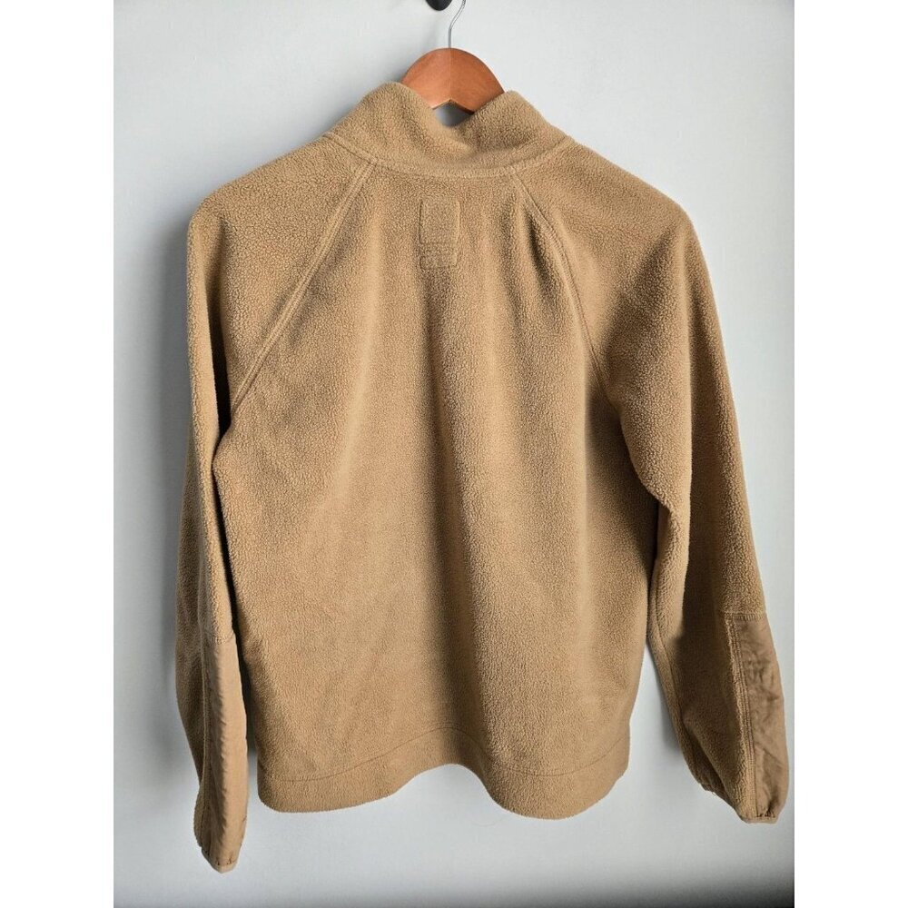 Gap Teen Hooded Sherpa Jacket 16-18 Tan Pocket Pullover Quarter Zip - Picture 2 of 3
